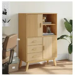 TU MESITA - Aparador Alto Mayra color Haya 2 puertas 2 cajones