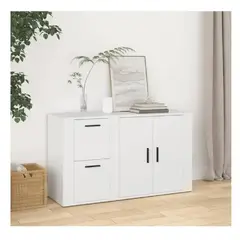 TU MESITA - Aparador Clásico Atom color Blanco 2 cajones 2 puertas