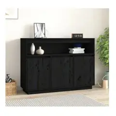 TU MESITA - Aparador Clásico Rossy color Negro 3 puertas