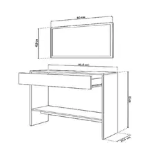 TU MESITA - Aparador con Espejo Mirtha color DunaNegro 1 cajón