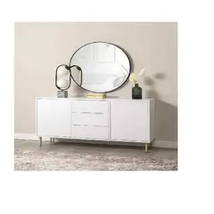 TU MESITA - Aparador con Espejo Molly color Blanco 3 cajones 2 puertas