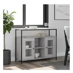 TU MESITA - Aparador Industrial Donavan color Gris 2 puertas