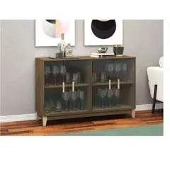 TU MESITA - Vitrina Baja Lucero color Marrón 4 puertas