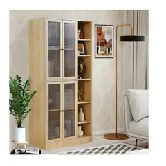 TU MESITA - Vitrina Clásica Merlín color Duna 4 puertas con Repisas