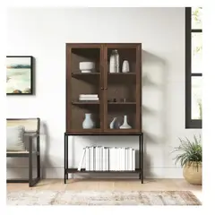 TU MESITA - Vitrina Industria Miletto color Marrón 2 puertas