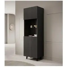 TU MESITA - Vitrina Moderna Bastian color Negro 2 puertas