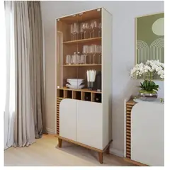 TU MESITA - Vitrina Moderna Francis color BlancoHaya 4 puertas