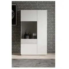 TU MESITA - Vitrina Moderna Malabar color BlancoGris 2 puertas