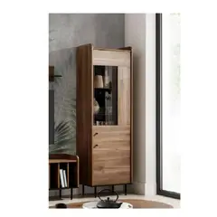 TU MESITA - Vitrina Moderna Miramar color Marrón 1 puerta