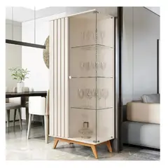 TU MESITA - Vitrina Moderna Yair color Blanco 2 puertas
