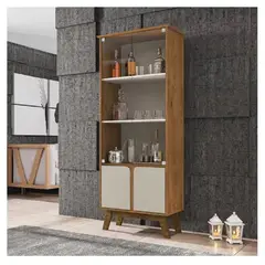 TU MESITA - Vitrina Multiusos Marsella color HayaBlanco 4 puertas