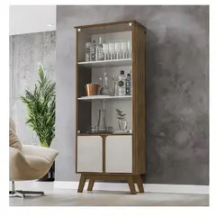 TU MESITA - Vitrina Multiusos Marsella color MarrónBlanco 4 puertas