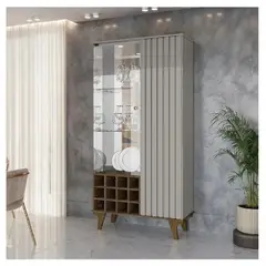 TU MESITA - Vitrina portaVinos Lissy color GrisMarrón 2 puerta