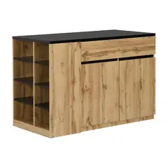 TU MESITA - Isla Central para Cocina Meilin color MarrónNegro