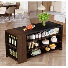 TU MESITA - Isla Moderna con organizador Persia color NegroMarrón