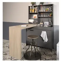 TU MESITA - Mueble de Cocina 3x1 Moderno Tauro NegroRoble 2 puertas