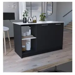 TU MESITA - Mueble de Cocina Multiusos Mercury NegroBlanco 2 puertas