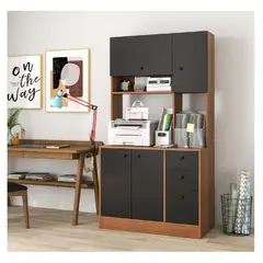 TU MESITA - Mueble de Cocina Fernet NegroMarrón 4 puertas 3 cajones