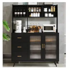 TU MESITA - Mueble de Cocina Kendra color Negro 2 puertas 3 cajones