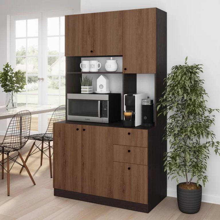Mueble para Microondas con Organizador Pascual MarrónNegro