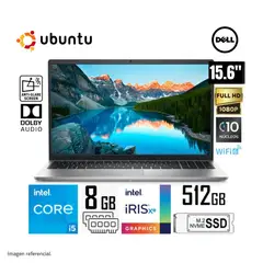 DELL - LAPTOP INSPIRON 15 i5-1235U 8GB RAM 512GB SSD 15.6" FHD UBUNTO 3520 ( HKG75 )