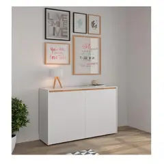 TU MESITA - Zapatera Moderna Inkarius Melamina color Blanco 2 puertas