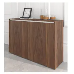 TU MESITA - Zapatera Moderna Inkarius Melamina 18mm Marrón 2 puertas