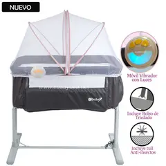 EBABY - Cuna Colecho Musical y Vibrador TAMI Rosado