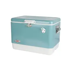 COLEMAN - Cooler Vintage 85 latas 54qt Acero - Turquesa