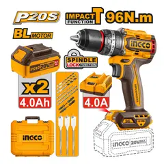 INGCO TOOLS - PERCUTOR BRUSHLESS INGCO 20V 96NM + BATERÍAS + ACCESORIOS CIDLI20968