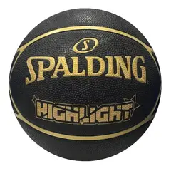GENERICO - PELOTA PARA BASKET SPALDING HIGHLIGHT GOMA BLACK GOLD 7