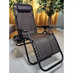 GENERICO - SILLA DE GRAVEDAD CERO PARA EXTERIORES CON BANDEJA POSA VASO