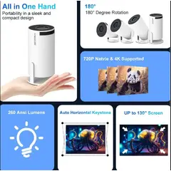 GENERICO - Proyector Android HY300 Procolor blanco