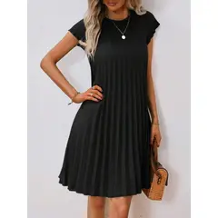 GENERICO - Vestido plisado en negro