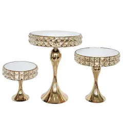 GENERICO - Base para Tortas pack x3 Pedestal modelo de cuadritos