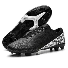 DANWEILE - Zapatillas de fútbol de caña baja y clavos largos para jóvenes-Negro