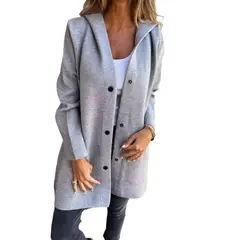 GIOIO - Gabardina Larga Mujer Elegante Abrigo Moda Invierno