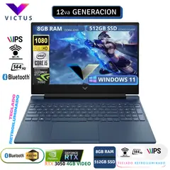 HP - LAPTOP VICTUS 15-FA0033DX Intel Core i5-12450H 512GB SSD 8GBRAM 15.6" 144HZ NVIDIA® RTX 3050
