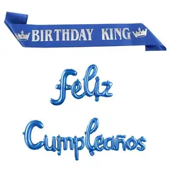 GENERICO - Set cumpleaños hombre banda y globos Birthday King