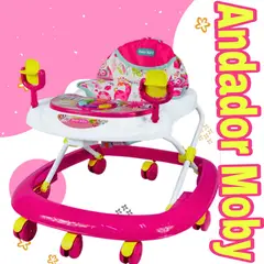 BABY KITS - Andador de bebe con bandeja didáctica MOBY ROSA