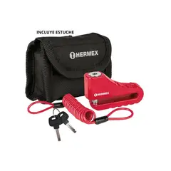 HERMEX - Candado para disco Moto con Cable y Estuche 10mm