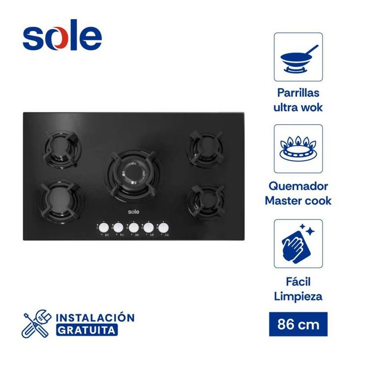 Encimera Vidrio Templado GLP 86cm SOLCO033