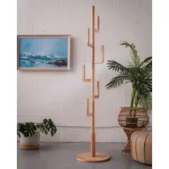 TU MESITA - PERCHERO VINTAGE DE MADERA PINO LUCAS DE 180 CM ALTO