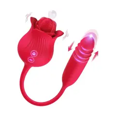 SEX TOY - Vibrador Consolador Dildo Estimulador Portatil 2 en 1 Flor Recargable