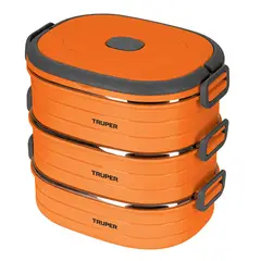 TRUPER - Lonchera Térmica Con 3 Contenedores De Acero Inoxidable