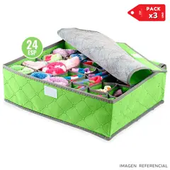 INSPIRA MARKET - Organizador Accesorios Ropa Interior 24 Espacios Plegable Pack x3