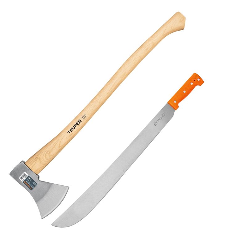 Hacha de acero con mango de madera ergonómico 28 pulgadas