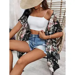 KAST PE - Kimono capa Floral Maui Cardigan para mujer - Talla LXL