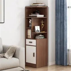 R&R MUEBLES - Estante Moderno Aashi Marrón y Blanco