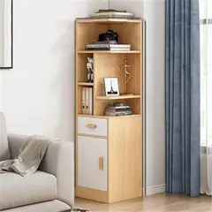 R&R MUEBLES - Estante Moderno Aashi Blanco y Marrón